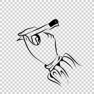 Hand holding a pen Stock Illustration