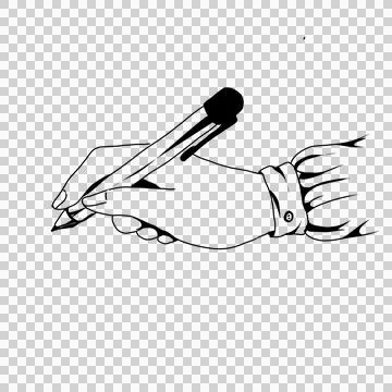 Hand holding a pen Stock Illustration