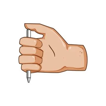 Hand holding pen pushing button illustration Stock Illustration