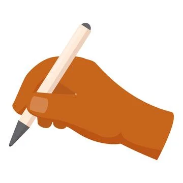 Hand holding pen writing taking notes drawing creating Stock Illustration