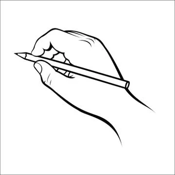 Hand holding pencil Stock Illustration