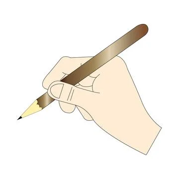 Hand holding a pencil Stock Illustration