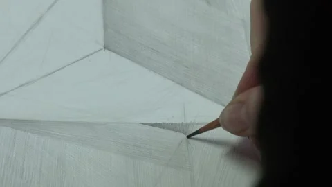 A hand is holding a pencil with a large scribble texture perspective Video stock 129132000