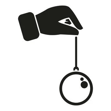 Hand holding pendulum for hypnosis or hypnotism Stock Illustration