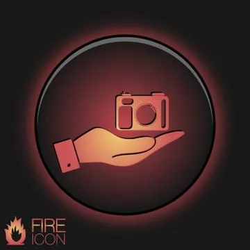 Hand holding a photo camera Stock Illustration