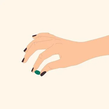 Hand holding pill Stock Illustration