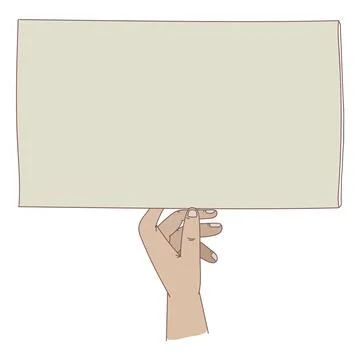 Hand holding placard with empty space for text Illustrazione stock
