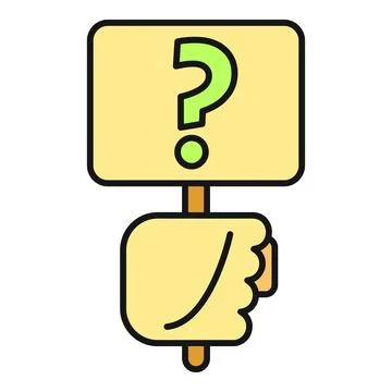 Hand holding placard with question mark showing asking for info 스톡 일러스트