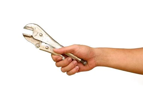 Hand holding a pliers Stock Photos