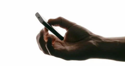 Hand Holding a Portable Hard Drive on White Background Stock Footage 293676496
