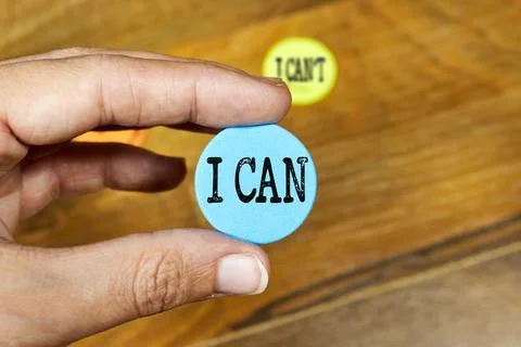 Hand Holding Positive Affirmation Token with Encouraging Message Stock Photos