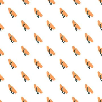 Hand holding prayer beads seamless pattern background Stock Illustration