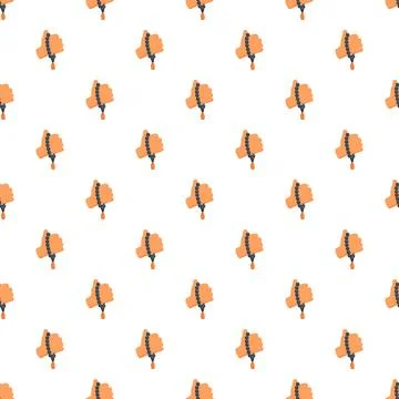 Hand holding prayer beads seamless pattern background 스톡 일러스트