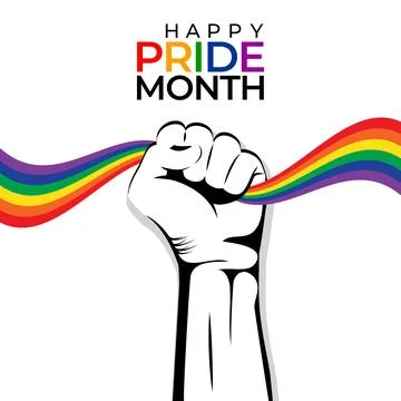 Hand holding Pride rainbow abstract background vector, Pride month pattern for s Illustrazione stock