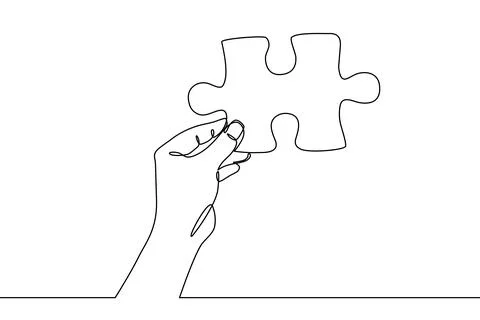 Hand holding puzzle part vector illustration Stockillustratie