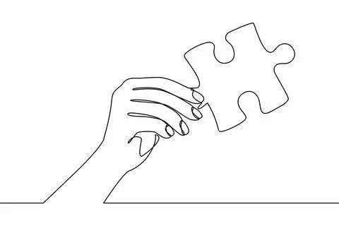 Hand holding puzzle part vector illustration Stock Illustration