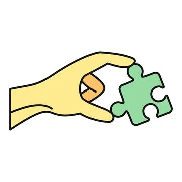 Hand holding puzzle piece solving problem concept 스톡 일러스트