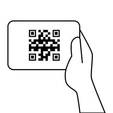 Hand holding qr code over paper vector design Stock-Illustration