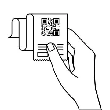 Hand holding qr code receipt paper vector design Stock-Illustration