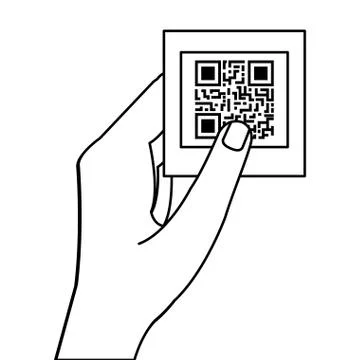 Hand holding qr code vector design Illustrazione stock