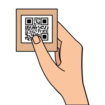 Hand holding qr code vector design Stock Illustration