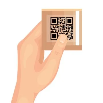 Hand holding qr code vector design Stock Illustration