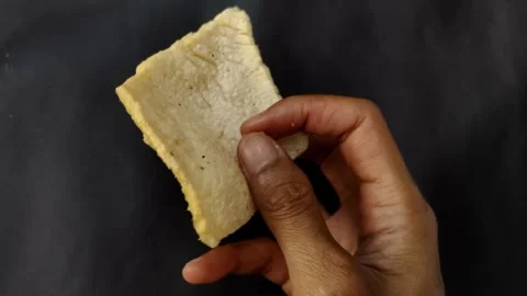 Hand Holding Rambak Cracker Stock Footage 280092930