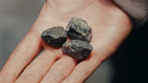 Hand Holding Raw Gold Ore From La Rinconada Peru Stock Footage 345124143