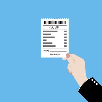 Hand holding receipt Stock Illustration
