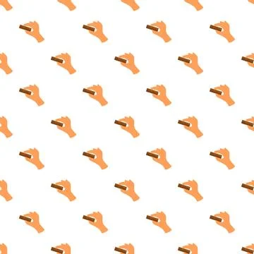 Hand holding rectangular object seamless pattern Stock Illustration
