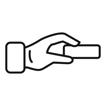 Hand holding rectangular object with two fingers icon Stock Illustration