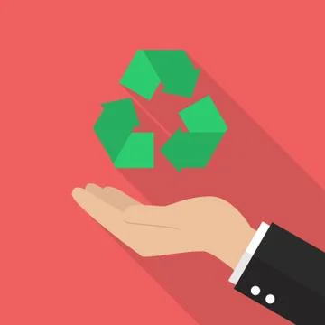 Hand holding recycle icon Stock Illustration