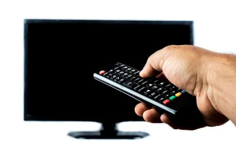 Hand holding a remote contro Foto stock