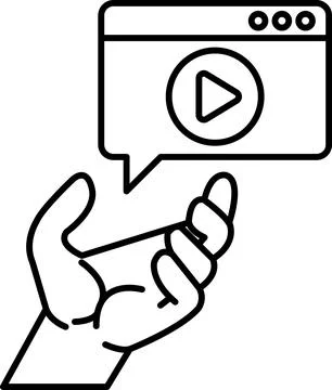 Hand holding a remote control with a button Stock Illustration