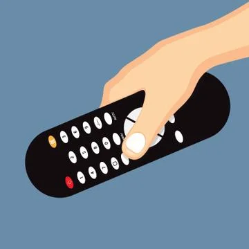 Hand holding remote control. Stock Illustration