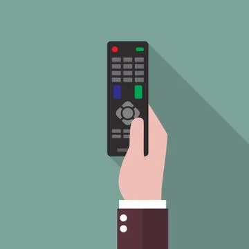 Hand holding remote control Stock Illustration