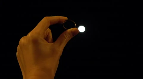 Hand Holding A Ring In The Moon Night Stock Footage 61775437