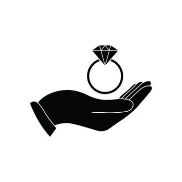 Hand holding a ring vector icon Stock Illustration