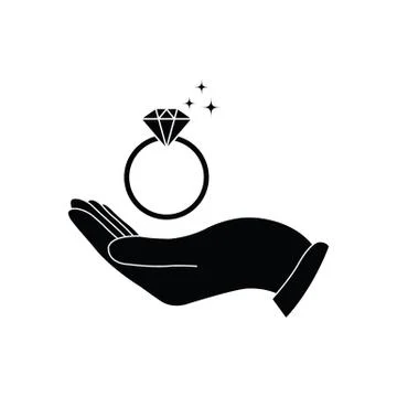 Hand holding a ring vector icon Stock Illustration