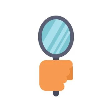 Hand holding round mirror with reflection Stock Illustration