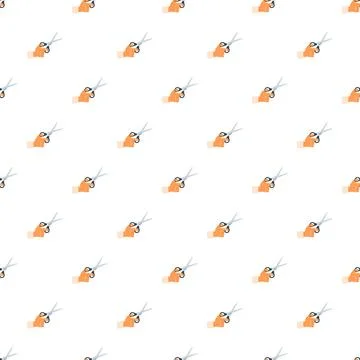 Hand holding scissors seamless pattern design Illustrazione stock