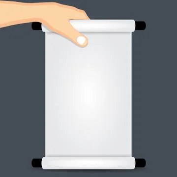 Hand holding scroll. Stock Illustration
