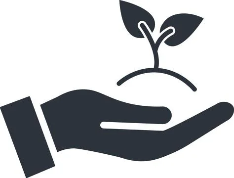 Hand holding seedling Stock Illustration