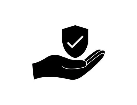 Hand Holding Shield With Check Mark. Stock Illustration