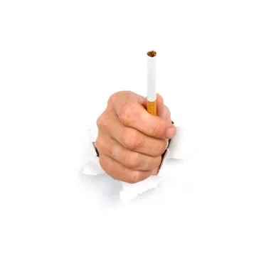 Hand holding sigarette Stock Photos