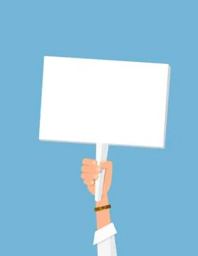 Hand holding sign Stock Illustration