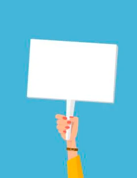 Hand holding sign Illustrazione stock