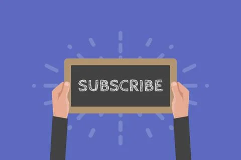 Hand holding sign subscribe vector illustration. 스톡 일러스트