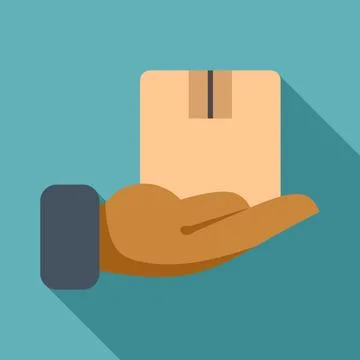 Hand holding small cardboard package receiving delivery Stock Illustration