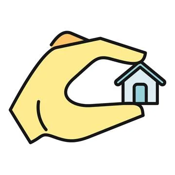 Hand holding small house real estate concept Ilustración de archivo